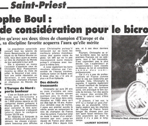 1993 ARTICLE LE PROGRES - CHAMPION DU MONDE ET EUROPE