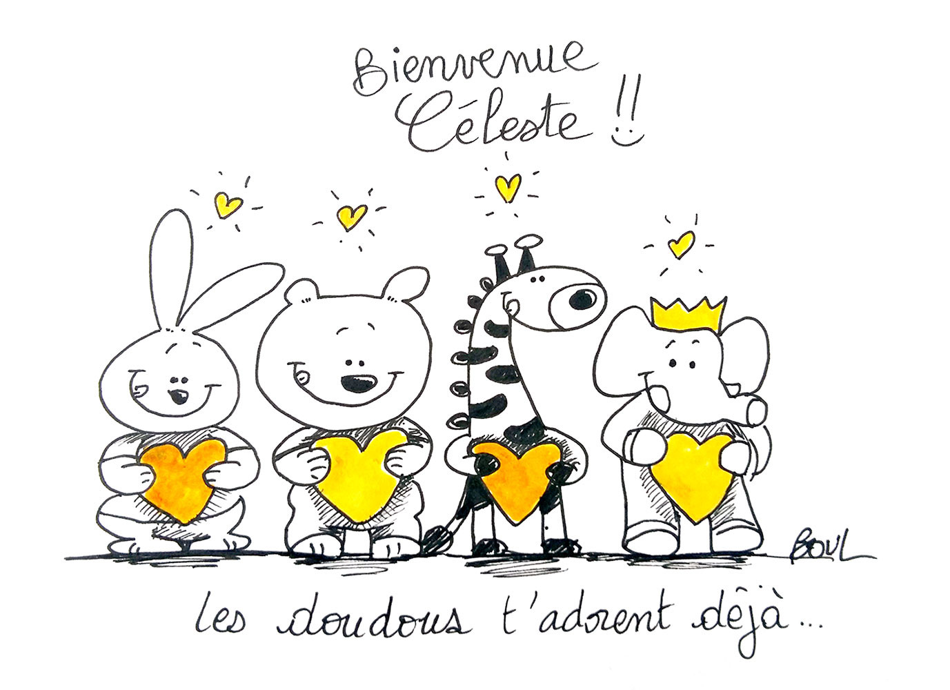 FAIRE-PART DE NAISSANCE CELESTE