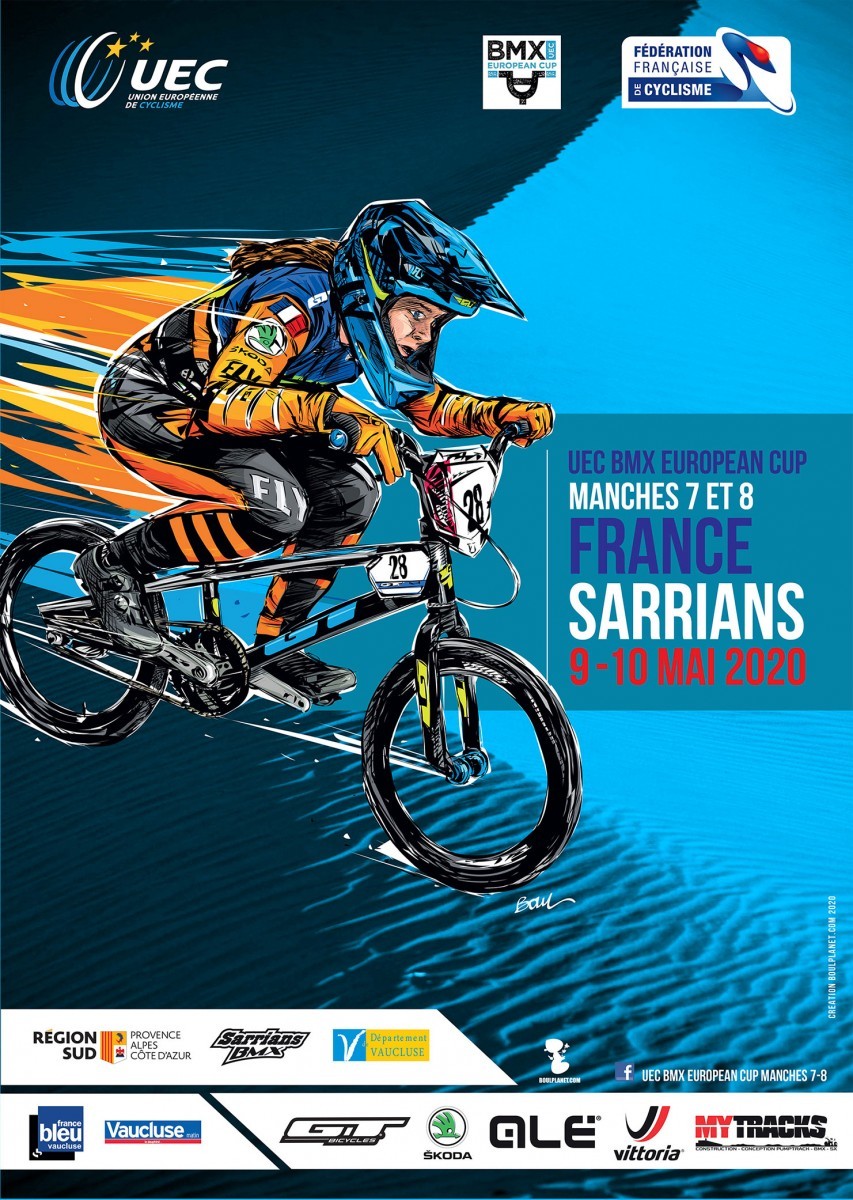 AFFICHE COUPE D'EUROPE BMX 2020 - MANCHES 7/8 à Sarrians - FRANCE